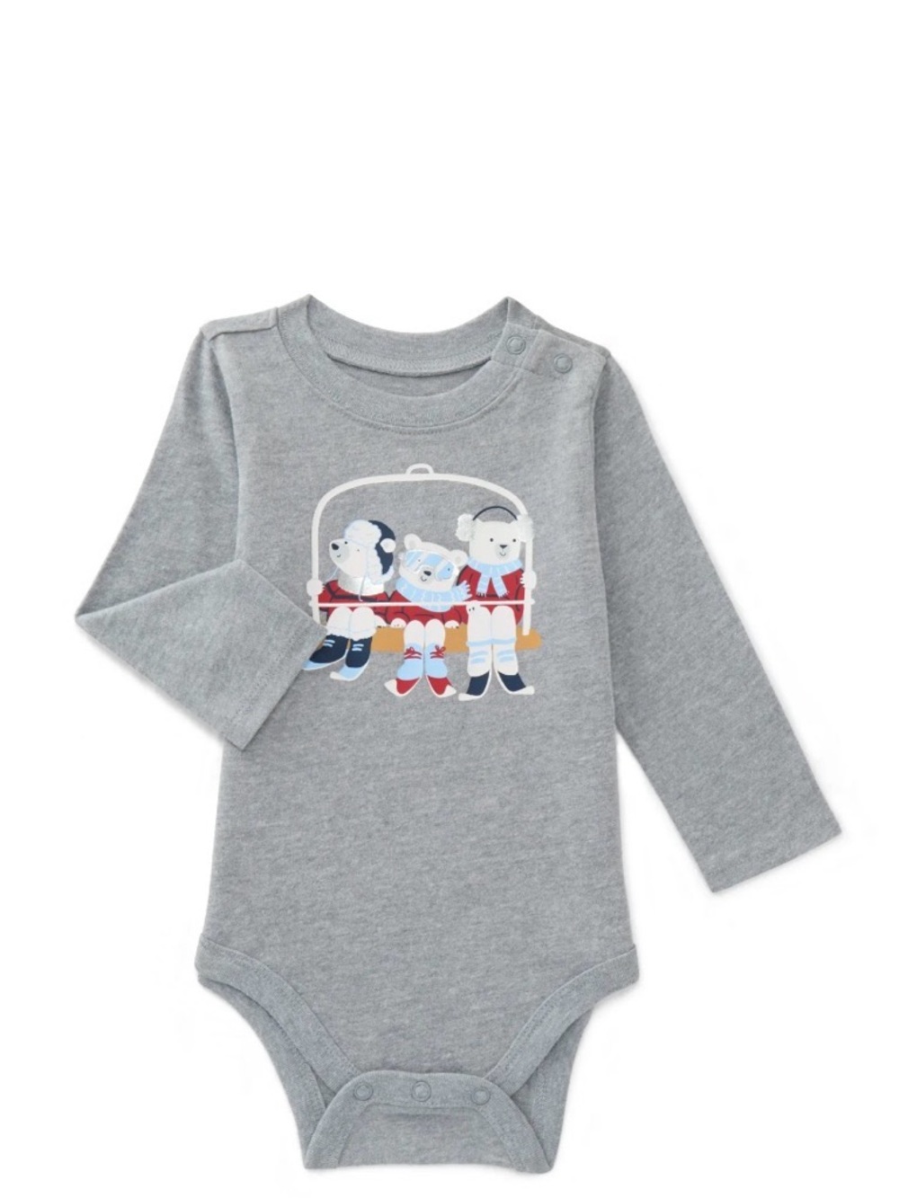 Baby Boys Print Bodysuit with Long Sleeves.